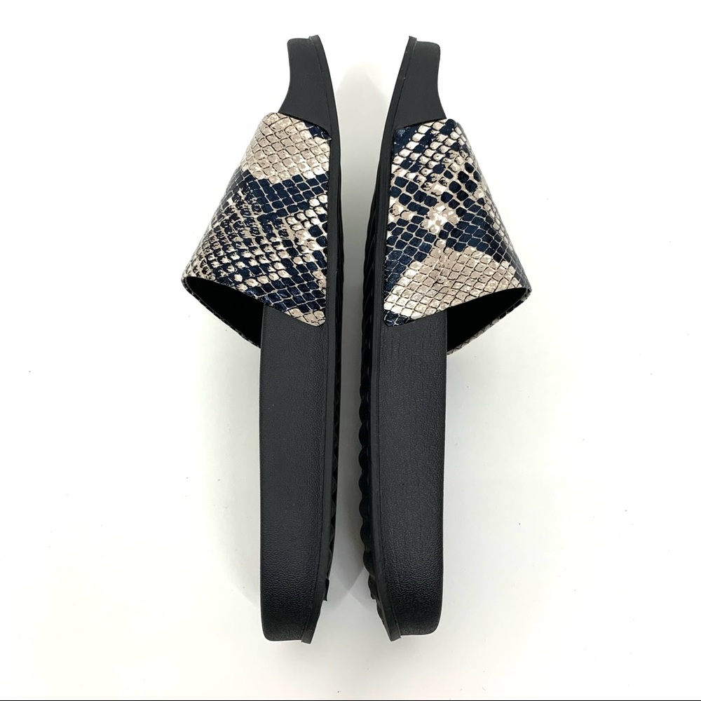 Marc Fisher Python Snakeskin Print Slides Black &… - image 6
